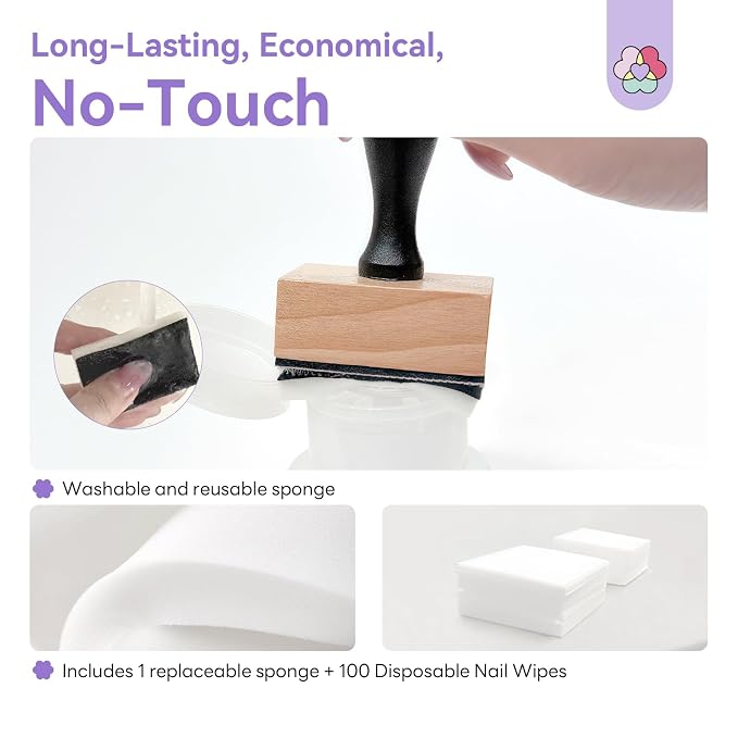 SAVILAND Nail Cleaning Tool: No-Touch Nail Cleaner Tools Wood Stamp Set Nails - Image 5