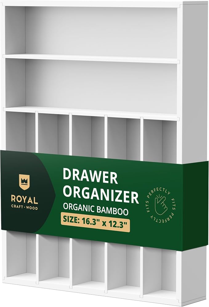 ROYAL CRAFT WOOD Luxury Bamboo Kitchen Drawer Organizer by RoyalCraftWood