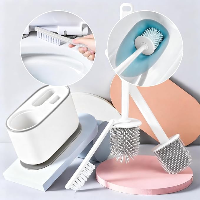 Toilet Brush Set, Bathroom Accessories, Toilet Bowl Cleaners, Deep Cleansing - Image 3