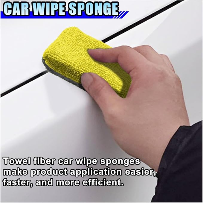 12PCS Ceramic Coating Applicator Sponge, 4.13'' x 1.84'' Microfiber Car - Image 3