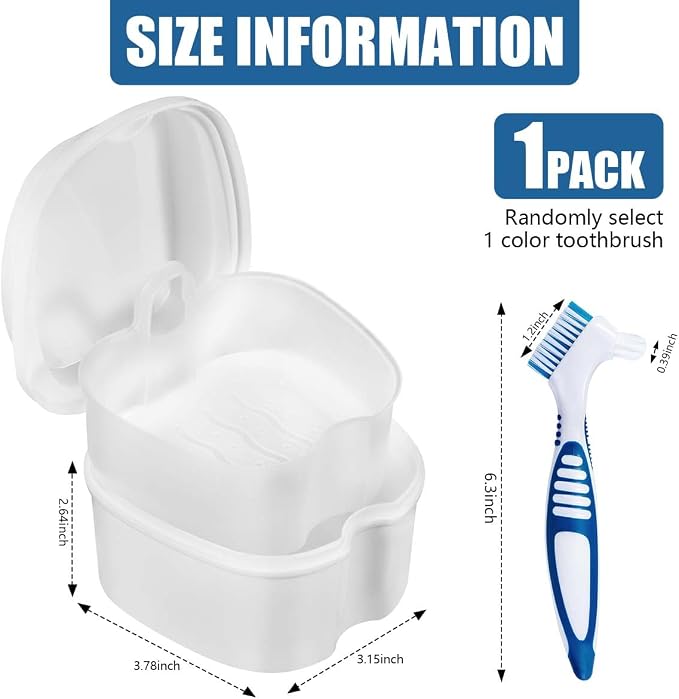 White Denture Bath Case Cup Box Holder Storage Container - Image 2