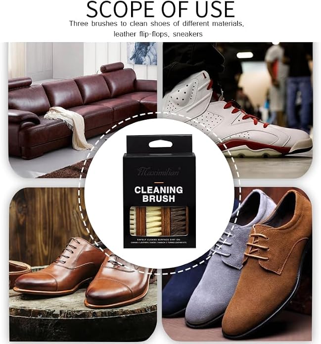 MAXIMILIAN Shoe Shine Brush Kit Horsehair Brushes - Image 7