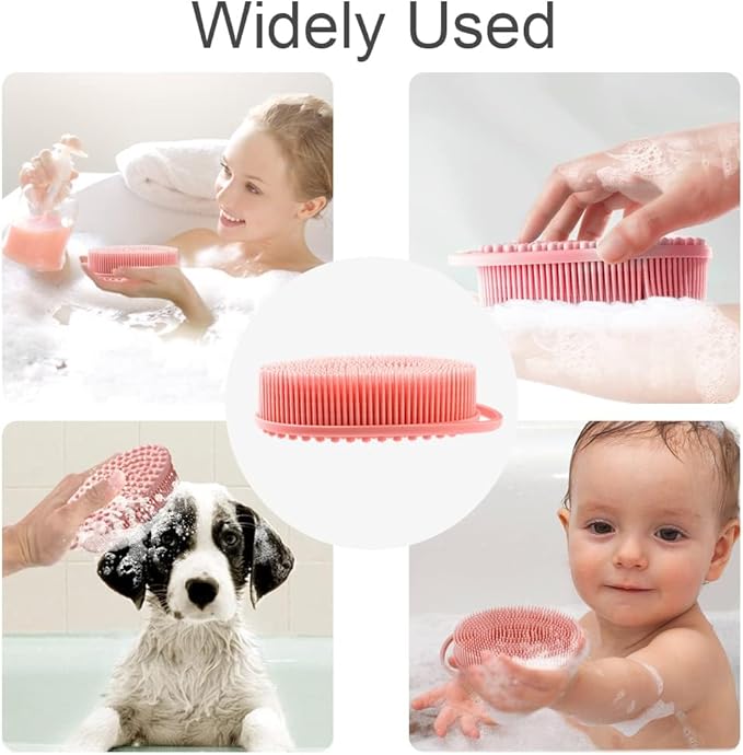 Soft Silicone Body Scrubber 2 PCS Silicone Body Shower, Silicone Loofah 2 in 1 - Image 6