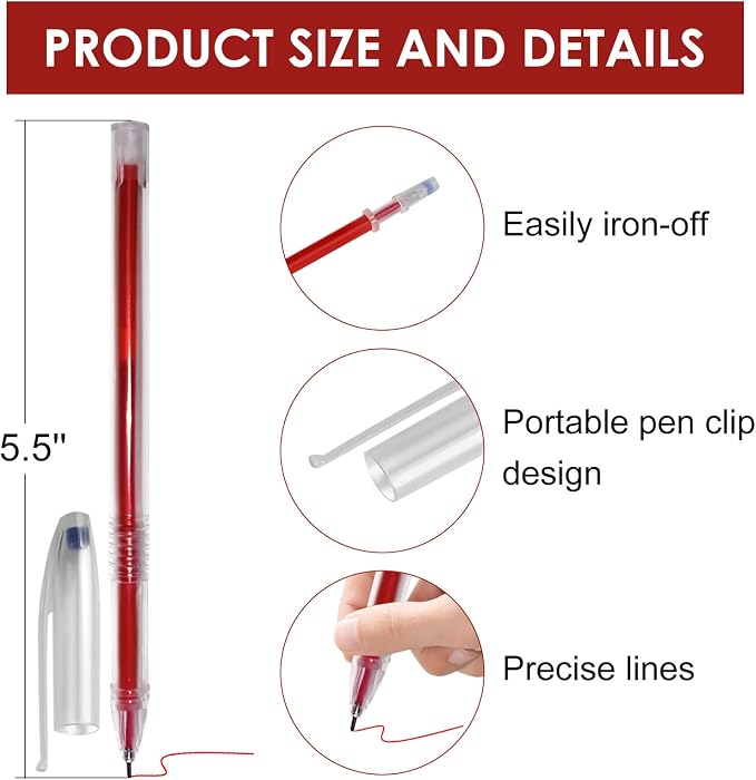 36pcs Heat Erasable Pens for Fabric, Fabric Pens for Sewing Erasable for - Image 2