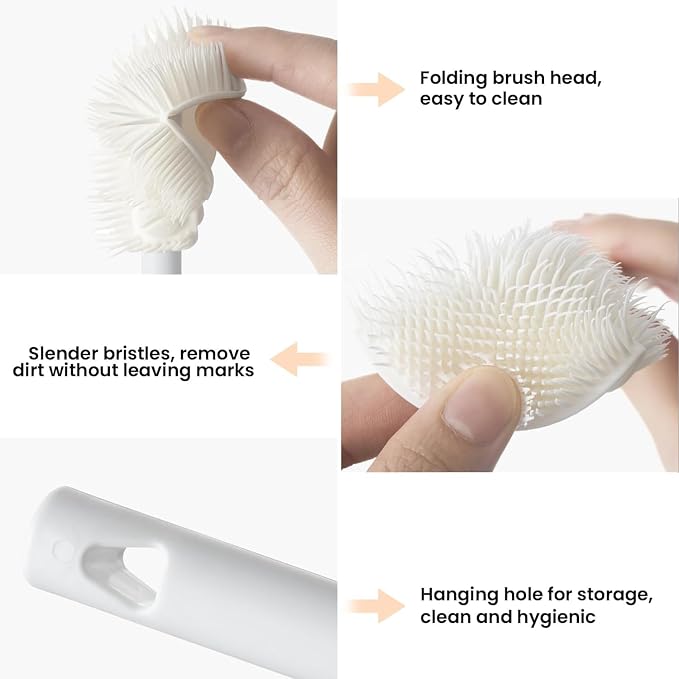 Folded Soft Bristle 360 ° Silicone Cup Brush Water Bottle Cleaner - Image 5