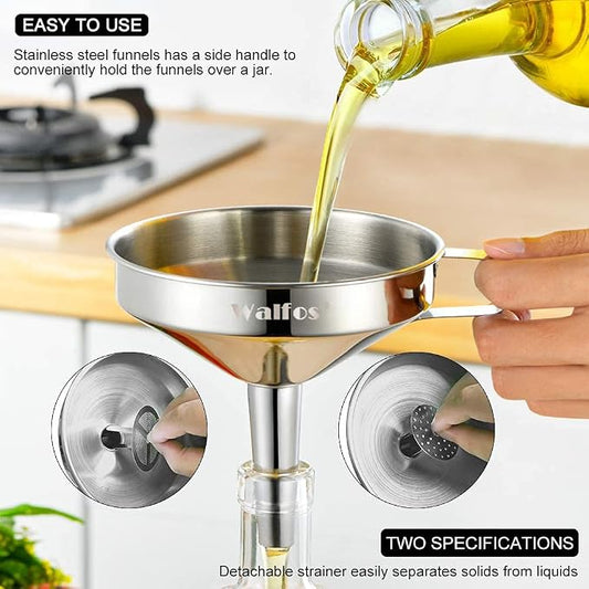 Stainless Steel Funnel, Walfos Kitchen Funnel - Image 2