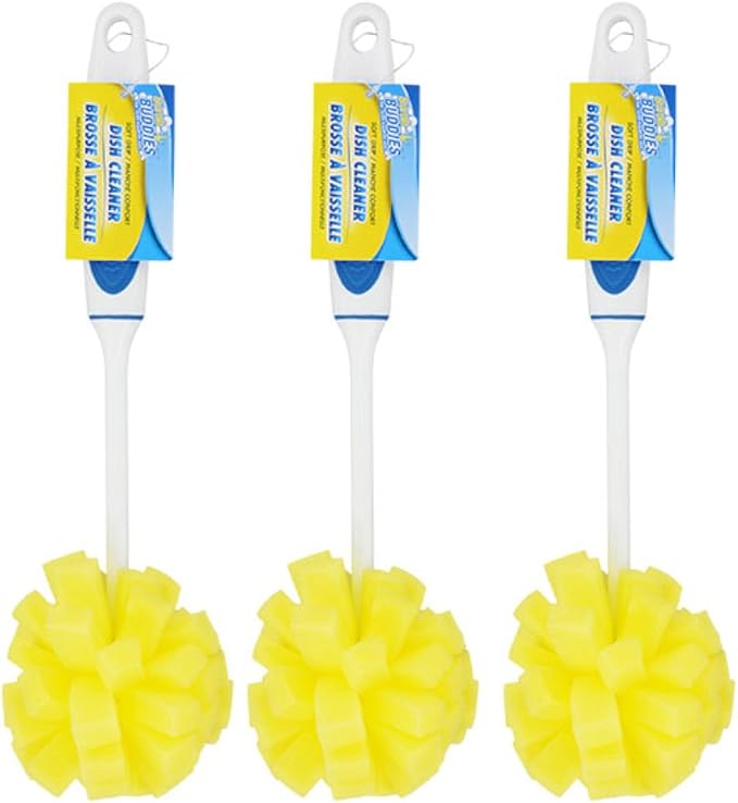 Dishwashing Foam Sponges with Handles Bottle/Glass Scrubbers 3Pack by Unknown