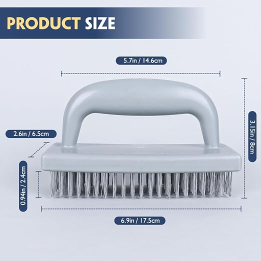 Stainless Steel Wire Brush Set 3Pcs, 6.9" x 2.6"Size, 144 Bundles of Bristles - Image 2