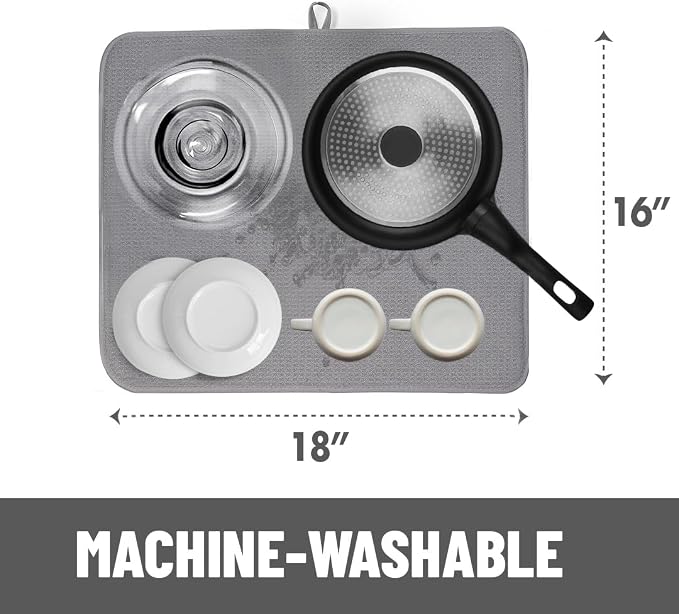 Bellemain XXL Dish Mat Microfiber Dish Drying Mat, Super absorbent - Image 3