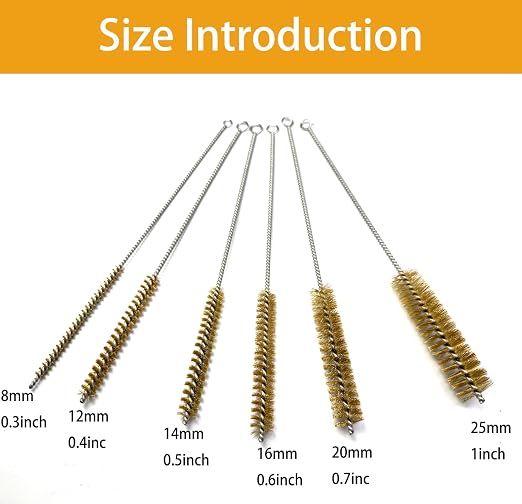 6pcs Brass Tube Pipe Cleaners Brush Set - Image 2
