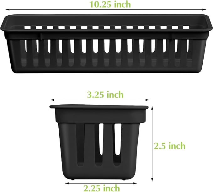 Domensi 24 Pcs Slim Plastic Storage Baskets Tray - Image 2