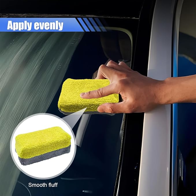12PCS Ceramic Coating Applicator Sponge, Microfiber Rectangular Auto Polishing - Image 4