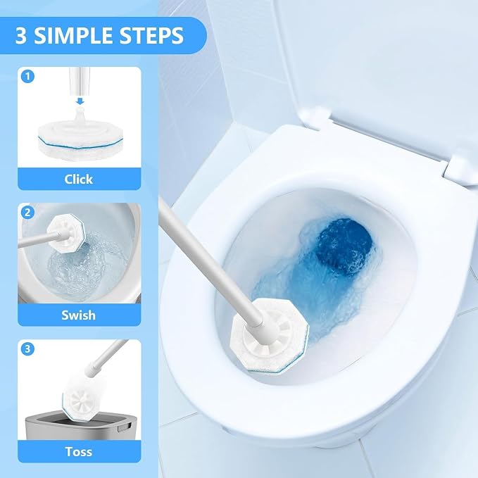 50 Count Toilet Brush Refills, Toilet Refill Pads, Disposable Toilet Brush - Image 5
