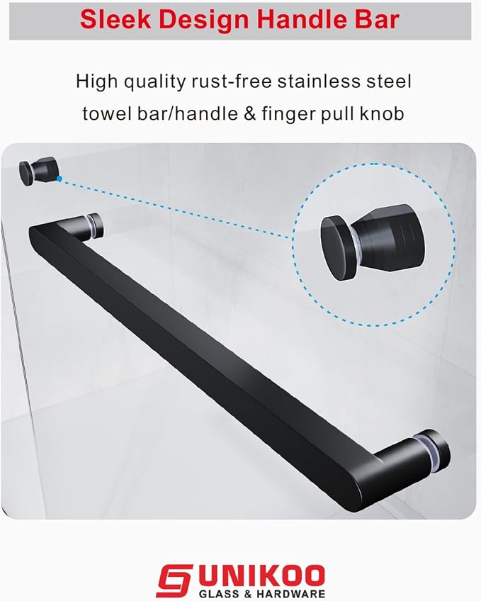 56"-60" W X 66" H Double Sliding Bathtub Door - Image 5
