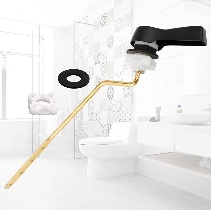 Hibbent Universal Metal Side Mount Toilet Handle Replacement Kit, Brass Toilet - Image 7