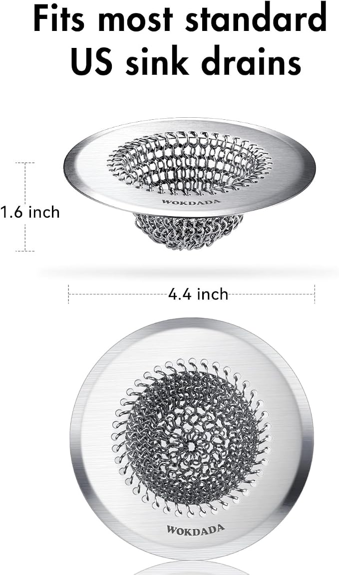 Sink Drain Strainer, Reversible Easy Clean Mesh Sink Strainer - Image 6