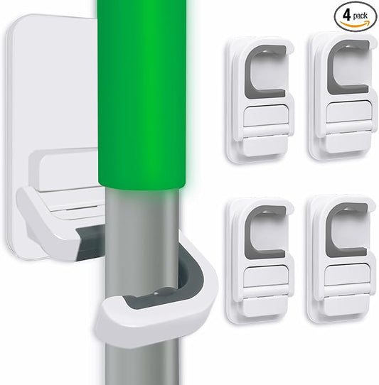 4pack Broom Holder Wall Mount Mop Holder Broom and Mop Gripper Self Adhesive No by Tinkeep