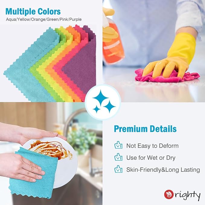 Orighty Microfiber Cleaning Cloth 24 Pack, Highly Absorbent Cleaning Supplies - Image 4