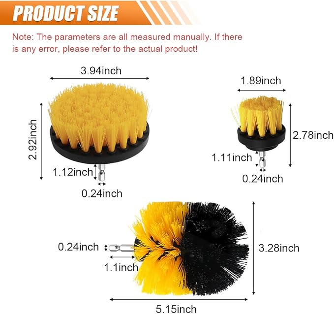 3PCS Car Detailing Drill Brush Set, Car Interior Power Scrubber Brush, Wheel - Image 2