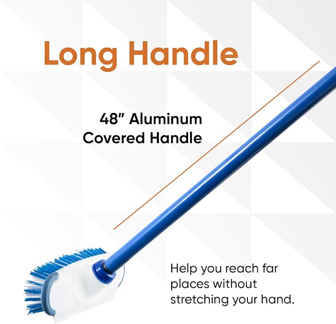 Superio Deck Scrub Brush with Long Handle 48 Inches, Heavy Duty Stiff Bristles - Image 4