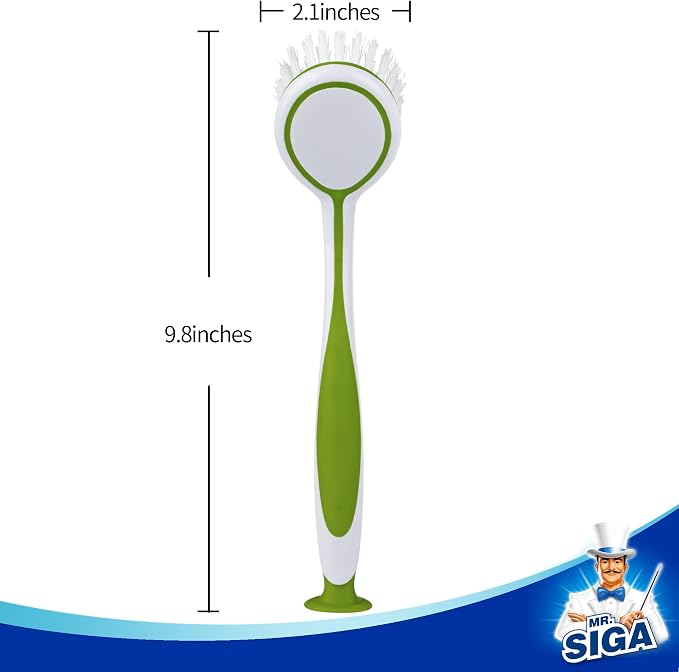 MR.SIGA Round Dish Brush, Size: Dia 5.5 x 25cm - Image 3