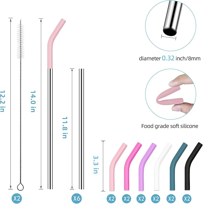 40 oz Stainless Metal Straws for 40 oz Stanley Tumbler - Image 3