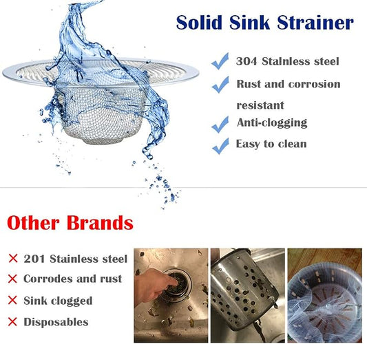40 pcs Heavy Duty Stainless Steel Slop Basket Filter Trap, 2.75" Top / 1" Mesh - Image 2