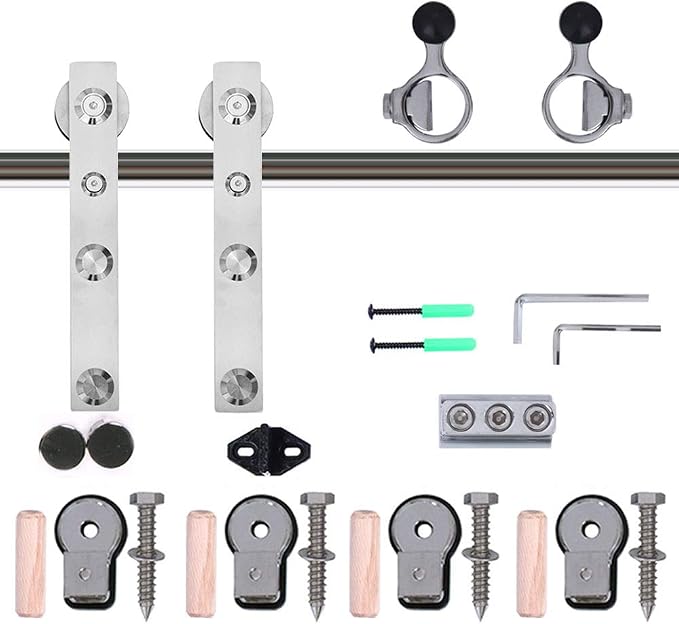 TSMST 5FT Sliding Barn Door Hardware Kit, Stainless Steel Heavy Duty Sturdy - Image 8