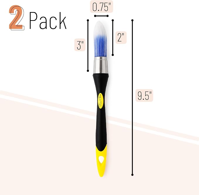 Bates- Trim Paint Brush, 0.75 Inch, 2 Pack, Ergonomic Non-Slip Handle, - Image 2