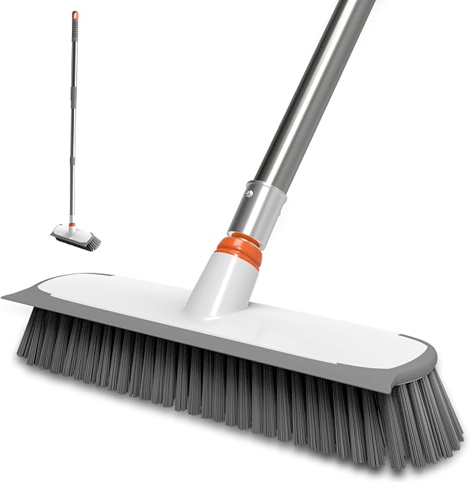 Floor Scrub Brush with Long Handle, Stiff Bristles Deck Brush, BITOPE by BITOPE