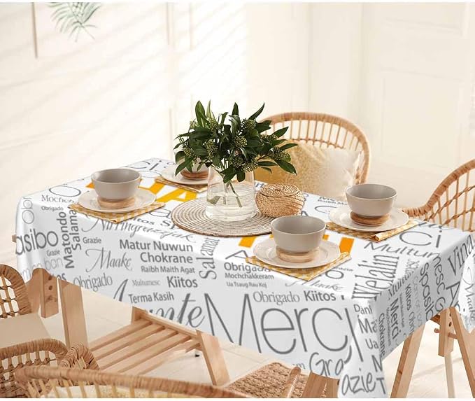 Thank You Tablecloths for Rectangle Tables Thank You Word Cloud in Different - Image 7
