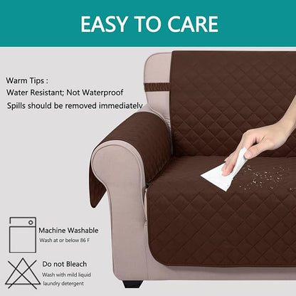 U-NICE HOME Futon Sofa Covers Reversible Sofa Slipcover Armless Cover Furniture Protector Couch Cover Water Resistant (Futon, Brown/Brown)