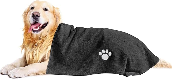 Microfiber Dog Towels for Drying Dogs, Super Absorbent and Soft Pet Towel by Puomue