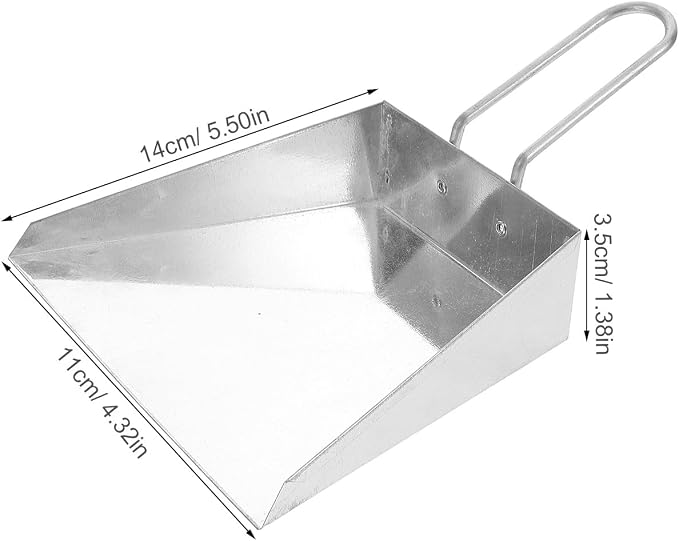 Toyvian Small Stainless Steel Handheld Dustpan, Mini Flat Dust Pan - Image 2