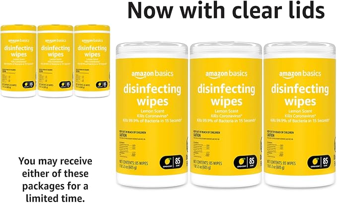 Amazon Basics Disinfecting Wipes, Lemon Scent, - Image 5