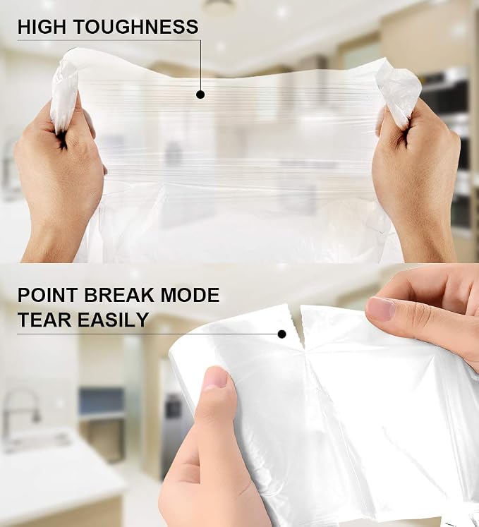 FORID Clear Medium Garbage Bags – 8 Gallon Plastic Trash Bags 30 Liter - Image 4