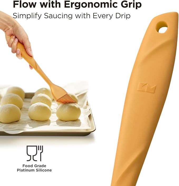 Kitchen Mama WaltzGrip Platinum Silicone Basting Pastry Brush: Set of 2 - Image 3