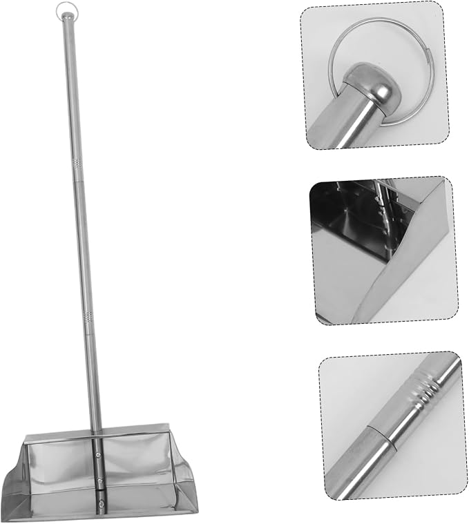 Heavy Duty Long Handled Dust Pan Ergonomic Stand Up Trash Dustpan - Image 7