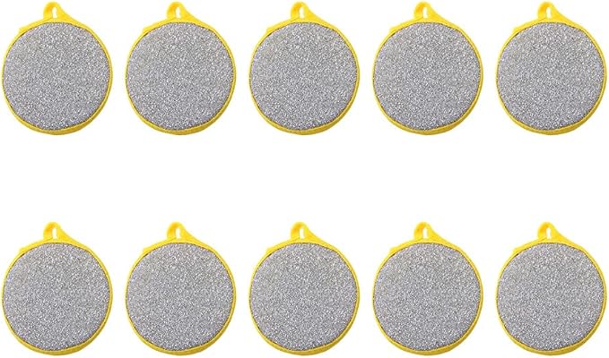 10 Pcs Durable Scrub Scouring Sponge Microfiber Scouring Scrubber Round Dish by Unknown