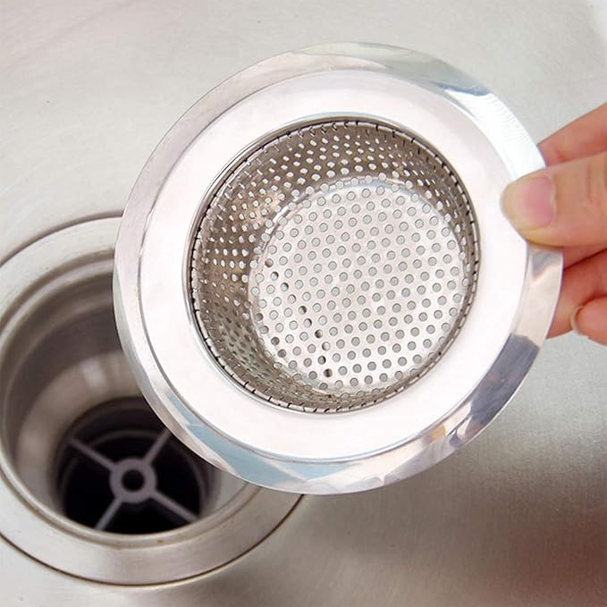 4.5 Inch Diameter Rim Heavy Duty Stainless Steel Kitchen Sink Basket Strainer - Image 4