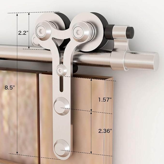TSMST 6FT Sliding Barn Door Hardware Kit, Stainless Steel Heavy Duty Sturdy - Image 3