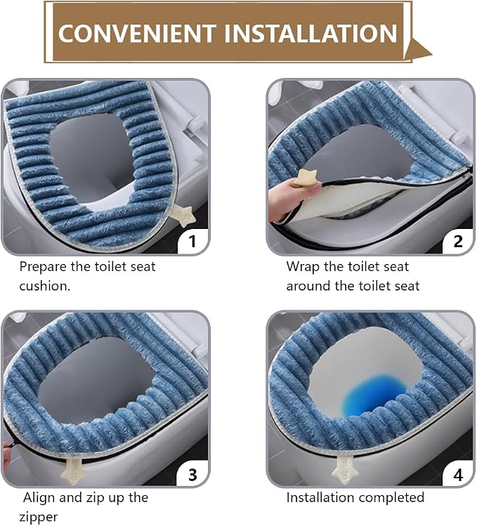 Toilet Seat Warmer Cover, Bathroom Soft Thicker Warmer - Image 5