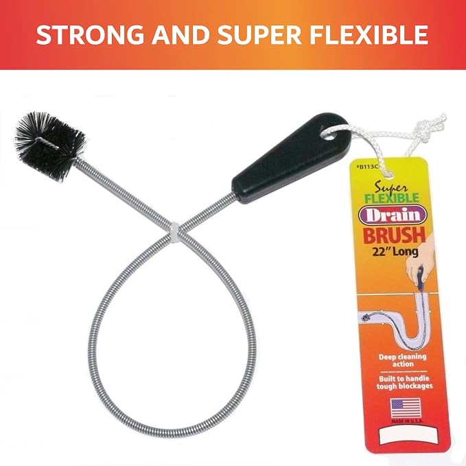 22" Long Sink Drain Brush – Slim Snake Hair Clog Remover Tool - Image 6