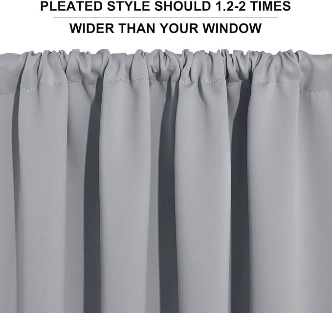 RYB HOME Blackout Curtains Grey - Image 5