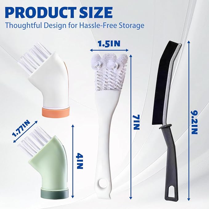 Crevice Cleaning Brush Set，Grill Brush，Hard Bristle Crevice Cleaner Connected - Image 2