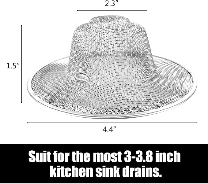 10pcs Mesh Sink Strainer, 4.5" Diameter Stainless Steel Slop Basket Filter Trap - Image 2