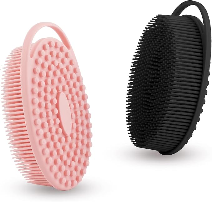 Soft Silicone Body Scrubber 2 PCS Silicone Body Shower, Silicone Loofah 2 in 1 by Bsofing