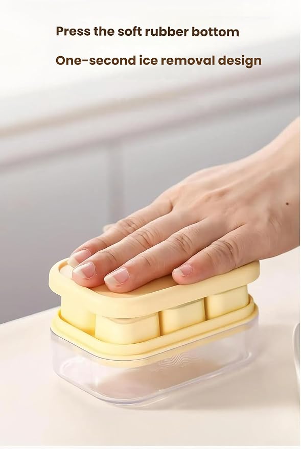3-pack mini ice cube tray with lid and bin - Image 3