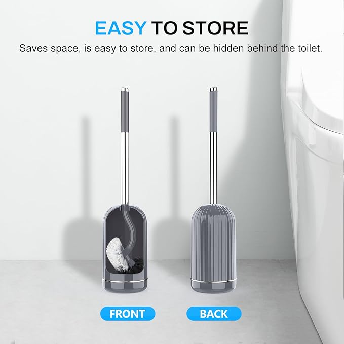 SetSail Toilet Brush and Holder Set, Compact Size Curved Toilet Bowl Brush - Image 7