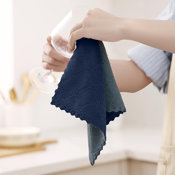 Homaxy 12 Pack Kitchen Cloths Dish Towels, Super Soft and Absorbent Dish Cloths - Image 4